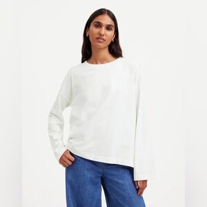 Madewell Easy Crewneck Long-Sleeve Tee in Eyelet White